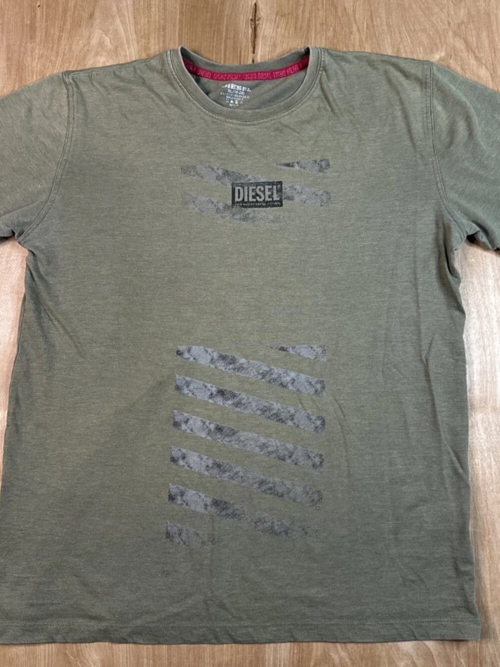 Diesel Teen Size Army Green Salem Short Sleeve T-Shirt XL